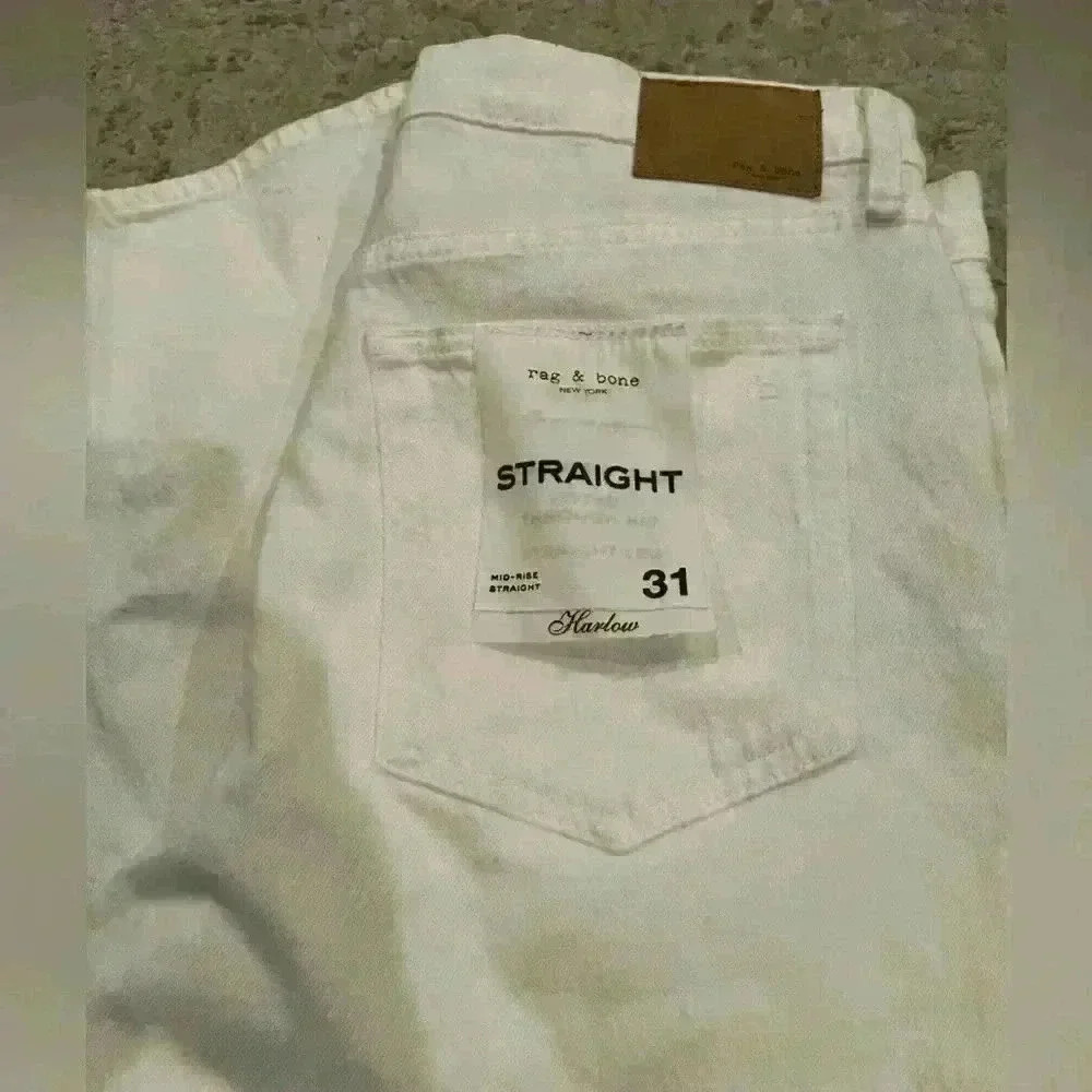 Rag & Bone Harlow Midrise Straight White Jeans size 31 new nwt - Picture 5 of 6